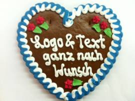 Lebkuchenherz 230 Gramm mit individuellem Text ca.23 x 23  cm - Bild vergr��ern 