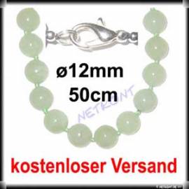 Kugelkette Serpentin 12mm Kugeln Edelsteinkette 50cm - Bild vergr��ern 
