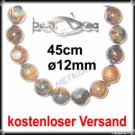 Kugelkette Picassojaspis 12mm Kugeln Edelsteinkette 45cm - Bild vergr��ern 