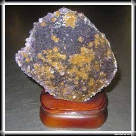 Amethyst Stufe Mineral auf Holzsockel ca. 15 x 13 x 5cm, 870g Brasilien  - Bild vergr��ern 