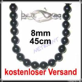 Kugelkette Obsidian, mit 8mm Kugeln, 45cm NEU - Bild vergr��ern 