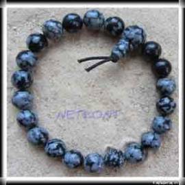 Powerarmband Buddha- Kugelarmband Schneeflockenobsidian - Bild vergr��ern 
