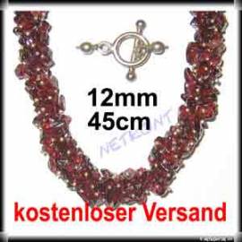 Splitterkette Granat 45cm, Verschluss aus 925er Silber - Bild vergr��ern 