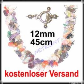 Splitterkette Multicolor 45cm, Verschluss aus 925er Silber - Bild vergr��ern 