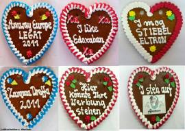 Lebkuchenherz 230 Gramm mit individuellem Text ca.23 x 23  cm - Bild vergr��ern 