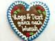 Lebkuchenherz 230 Gramm mit individuellem Text ca.23 x 23  cm