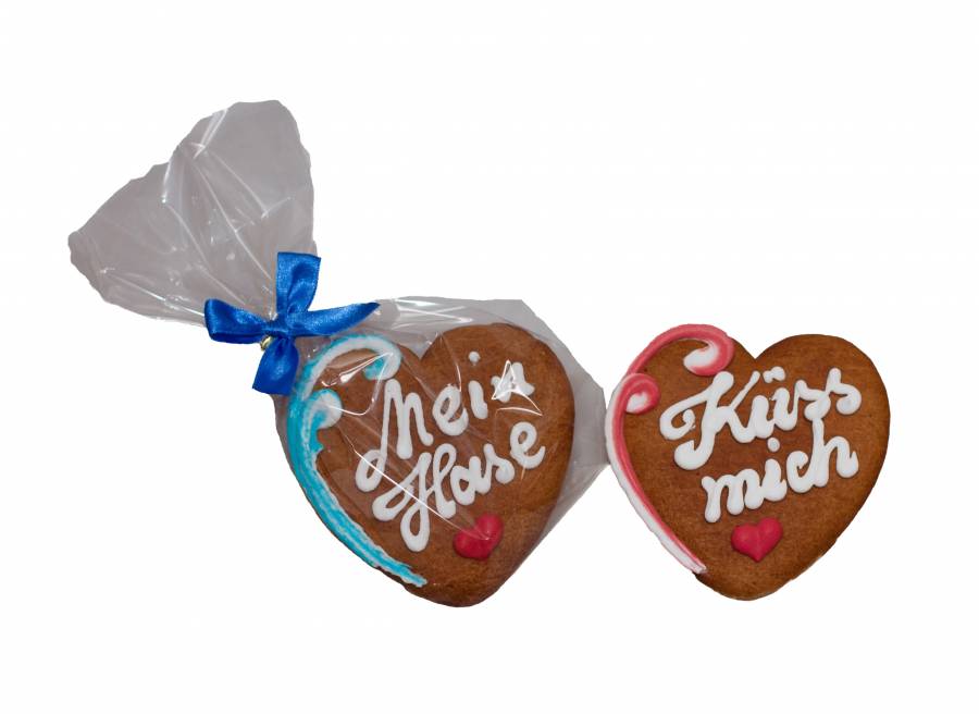 Lebkuchenherzen mini ca. 10 x 10 cm mit individueller Beschriftung