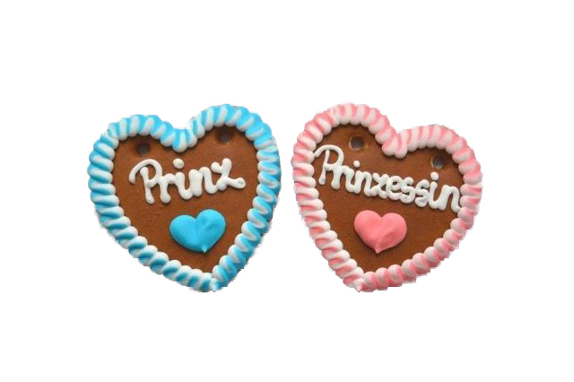 1 Lebkuchenherz Prinzessin oder Prinz 10 cm
