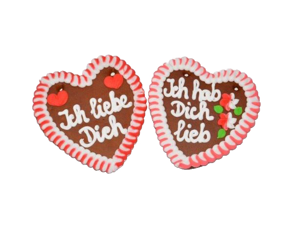 Wiesn Lebkuchenherzen Spruch Liebe 3-fach sortiert 13 x 14 cm Dekoration