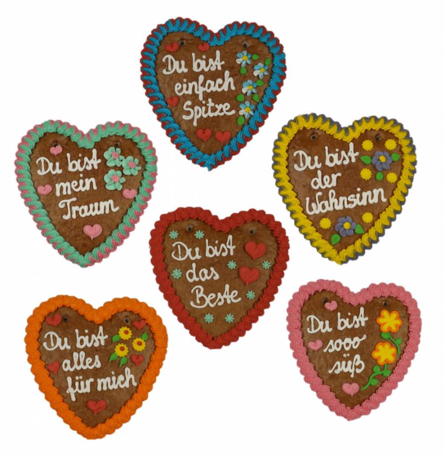 Wiesn Lebkuchenherz Spruch bunt