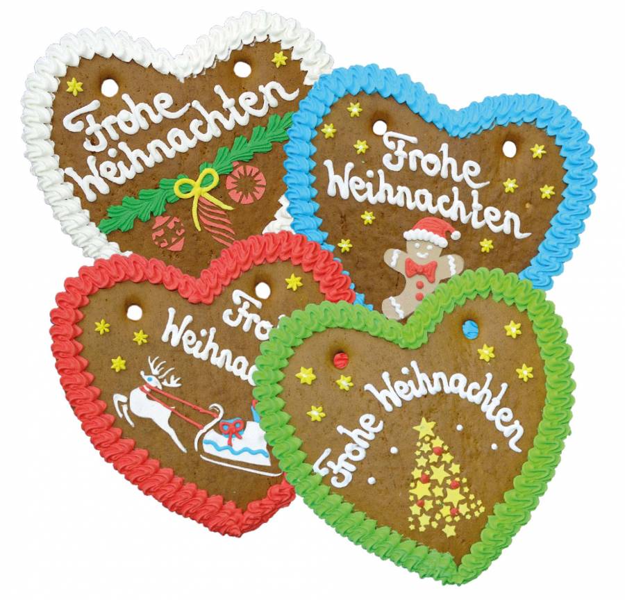 Lebkuchen Herz mit Weihnachtsmann,Nikolaus 24 cm im Karton 20 Stück