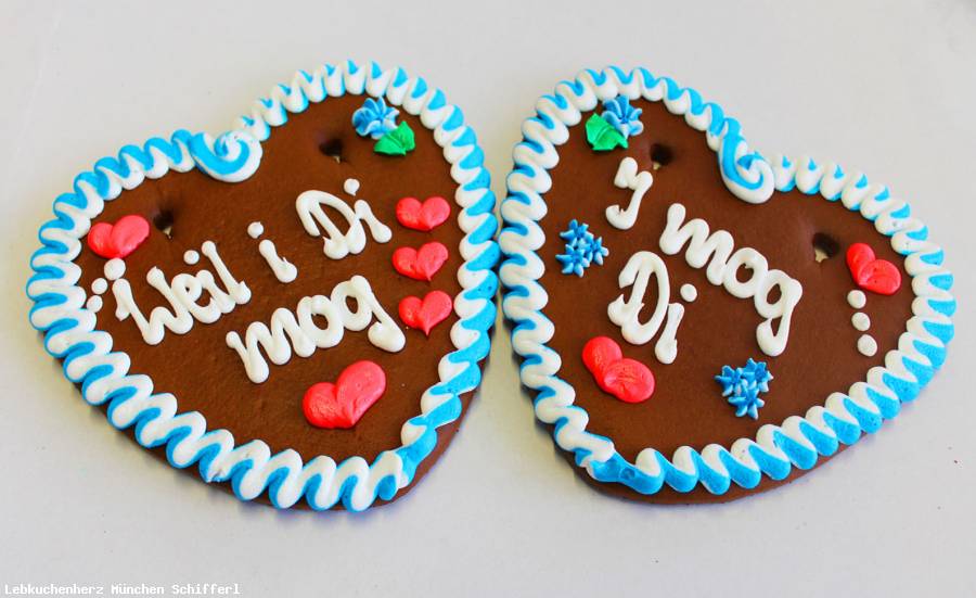 Lebkuchenherzen Sprüche Weil i Di mog , I mog Di