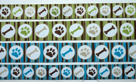 Webband doggy stripes türkis