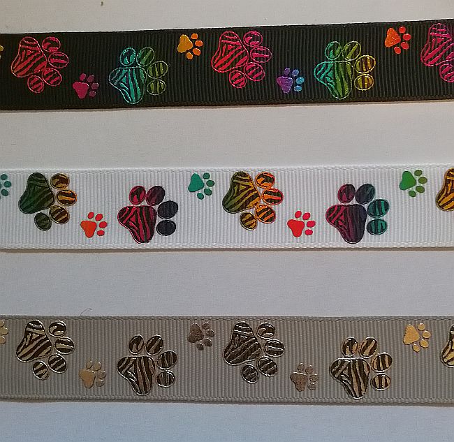Ripsband Metallic kleine und große Pfoten