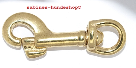 Karabinerhaken Messing runde Öse klein