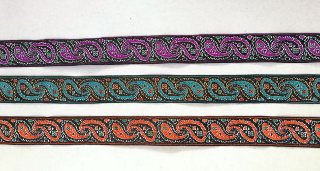 Webband paisley 3 Farben